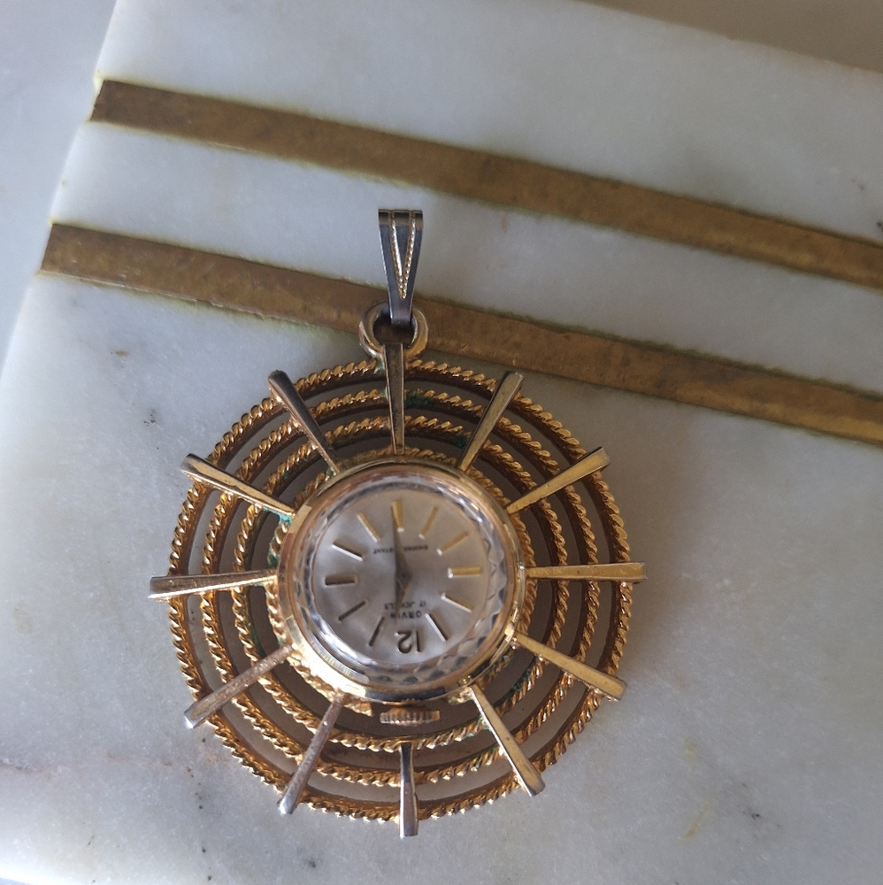 Gold Tone Women's Pendant Watch Vintage